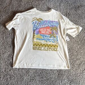 Billabong White Tee with Vibrant Graphic